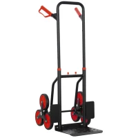 DURHAND Stair Climbing Hand Truck, Heavy Duty Foldable Trolley on Wheels, Multi-Purpose Sack, Steel Truck Moving Trolley, 120kg, Red(m-1)