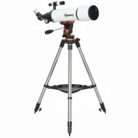 Outsunny Astronomy Telescope for Adults and Beginners with 80 mm Aperture, Carry Bag, White(m-1)