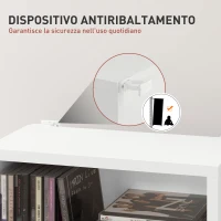 HOMCOM Scaffale Porta CD con 6 Ripiani Regolabili, Capacità di 260 CD/120 DVD, 33x24x140 cm, Bianco(m-6)