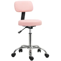 HOMCOM 360° Swivel Seat Salon Stool - Pink(m-11)