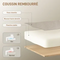 HOMCOM Fauteuil de salon pivotant, chaise rembourrée en chenille sans accoudoirs, assise et dossier larges, 70x80x82cm, crème(m-5)