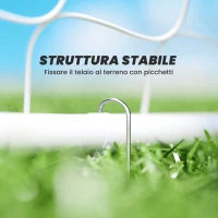 HOMCOM Porta da Calcio da Esterno in Metallo con Bersaglio e Pali in Tessuto Oxford, 186x62x123 cm, Bianca(m-5)