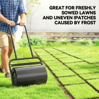 Outsunny 38L Fillable Cylinder Steel Lawn Roller - Black(m-5)