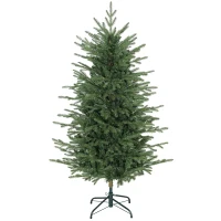 HOMCOM Árbol de Navidad Artificial 150 cm con 1186 Ramas y Soporte Metálico Plegable Fácil Montaje para Salón Interior Verde(m-11)