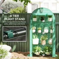 Outsunny Four Shelf Mini Greenhouse - Green(m-5)