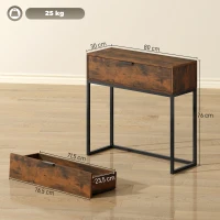 HOMCOM Consoletafel met lade, industrieel design, voor hal en woonkamer, 80x30x76 cm, zwart(m-3)