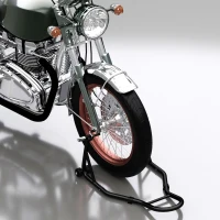 HOMCOM Support pour moto, béquille avant pour moto avec bras oscillant en U et en L, support universel pour atelier, noir(m-10)