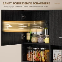 HOMCOM Küchenschrank, Buffet mit Schublade, Soft-Close Türen, 80 x 35 x 180 cm, Schwarz(m-6)