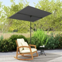 Outsunny Ombrellone per Esterni 1.5x2 m Girevole a 180°, in Poliestere e Alluminio, 150x205x120-215 cm, Grigio Scuro(m-9)