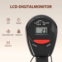 SPORTNOW Rudermaschine, Rudergerät für Situps, 12-stufig verstellbar, 2-in-1 Kardiogerät, LCD-Anzeige, Stahl, Kunststoff, Schwarz(m-6)