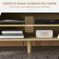 HOMCOM Móvel de TV com 2 Portas e 2 Estantes  para Televisores de até 65 Polegadas 150x30x42 cm Madeira e Branco(m-6)