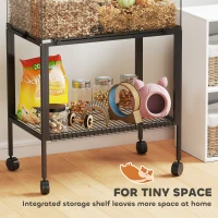 PawHut Hamsterkooi, verblijf voor kleine huisdieren met 3 niveaus, looprad, huisje, platforms, hellingen, voerschaal, waterfles, accessoires, staal, kunststof, zwart(m-8)