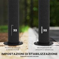 Outsunny Gazebo da Giardino 3x3m in Acciaio con Doppio Tettuccio e Tende, Beige e Grigio(m-7)