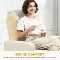 HOMCOM Fauteuil inclinable, fauteuil de relaxation avec repose-pieds, pivotant à 360° et basculant, 76 x 94 x 100 cm, beige(m-9)