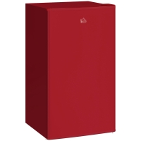 HOMCOM Nevera Pequeña con Congelador 91L Silenciosa Puerta Reversible Temperatura Regulable y Estantes Ajustables Rojo