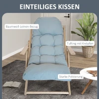 HOMCOM Accentfauteuil, relaxstoel, verstelbare rugleuning, beukenhouten frame, tot 120 kg, Lichtgrijs(m-5)