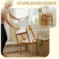 AIYAPLAY houten stoelset voor kinderen, antislip voetpads, 3-15 jaar, in hoogte verstelbaar, Wit(m-7)