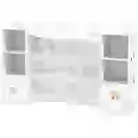 AIYAPLAY Meuble rangement enfant, étagère de rangement pour jouets enfants avec 8 bacs amovibles, 140 x 30 x 90 cm, blanc(m-1)