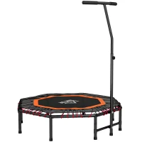 HOMCOM Fitness Trampoline, Bouncer with Adjustable Handle, Max Load 150 kg(m-1)