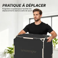 SPORTNOW Boîte pliométrique 3 en 1 en bois pour entraînement au saut antidérapant et sans coins noir(m-7)