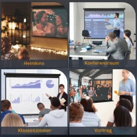 HOMCOM Beamer-Leinwand, Projektionsleinwand, 84", 4:3, 171x130 cm, Schwarz(m-6)