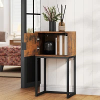 HOMCOM Smalle consoletafel, kast, industrieel ontwerp, woonkamer hal, 40x30x76cm, Rustiek-Bruin(m-7)