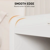 HOMCOM Bedside Table with 2 Drawers and Open Shelves - High Gloss White(m-4)