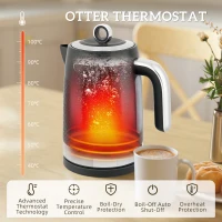 HOMCOM Sleek Textured Kettle and Toaster Set - Black(m-5)