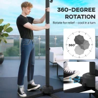 Outsunny Ombrellone a Braccio per Esterno con Luci a LED e Angolo Regolabile, in Alluminio e Poliestere Ø3x2.5 m, Grigio(m-8)