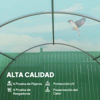 Outsunny Invernadero de Túnel 600x300x200 cm Invernadero de Jardín con Puerta Enrollable 8 Ventanas Cubierta PE 140g/m² y Tubo de Acero para Cultivos Plantas Verduras Verde(m-4)