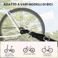 HOMCOM Carrello Bici con Pareti Pieghevoli, Gancio e 4 Catarifrangenti, in Acciaio e PE, 139x71.5x49 cm, Nero(m-8)