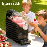 HOMCOM Slushy-Maschine, schnelle Kühlung, Rührfunktion, 2,4 L, Lichtfunktion, Schwarz(m-9)
