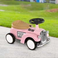 AIYAPLAY Porteur enfants voiture véhicule à pousser multi-équipée 12-36 mois coffre klaxon style vintage rose(m-10)