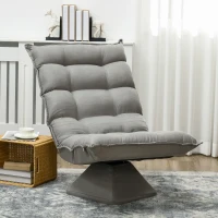 HOMCOM Fauteuil de sol paresseux fauteuil relax fauteuil salon design capitonné inclinaison dossier réglable pivotant 360°(m-10)