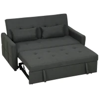 HOMCOM Three-Way Two-Seater Sofa Bed - Charcoal Grey(m-11)
