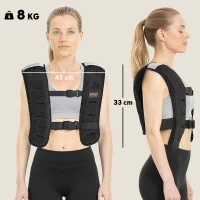 SPORTNOW Gilet lesté 8 kg veste lestée respirant avec sangles réglables et bandes réfléchissantes en sable de fer 43 x 33 cm noir(m-3)