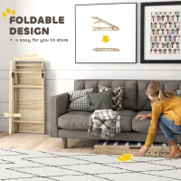 PawHut Dog Ramp for Couch, Adjustable Folding Pet Ramp, 4 Adjustable Height Dog Climbing Ladder, 35/43/47/50 cm Height(m-8)