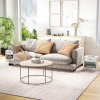 HOMCOM Lot de 2 tables de chevet, table de nuit avec 2 tiroirs et étagères ouvertes, style moderne, 39 x 28 x 41 cm, blanc(m-10)