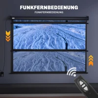 HOMCOM Beamer-Leinwand, Projektionsleinwand, 84", 4:3, 171x130 cm, Schwarz(m-8)