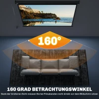 HOMCOM Beamer-Leinwand, Projektionsleinwand, 84", 4:3, 171x130 cm, Schwarz(m-5)