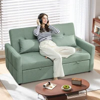 HOMCOM Three-Way Two-Seater Sofa Bed - Green(m-2)