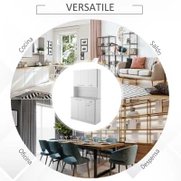 HOMCOM Dulap Suspendat de Bucătărie din Lemn, Alb, 101x39x180cm(m-7)