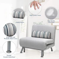 HOMCOM Futon Sofa Bed 1 Person Sleeper Foldable Portable Pillow Lounge Couch Furniture(m-5)