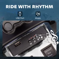 AIYAPLAY 12V Kids Electric Ride On Car with 3 Wheeler, MP3 Player, Horn, 2 Speeds, LED Lights for Boys & Girls Ages 3-8, Blue(m-8)