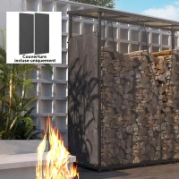 Outsunny Lot de deux housses pour râtelier à bûches protection contre l'eau la poussière et les UV toile Oxford 600D noir(m-10)