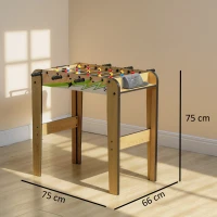 SPORTNOW Calcio balilla per bambini in legno Tavolo da calcio balilla con 2 contatori 6 aste 18 giocatori 75x66x75 cm Naturale(m-3)