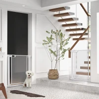 PawHut Lot de 2 barrières de sécurité pour animaux domestique avec fermeture automatique double verrouillage largeur 75-82 cm(m-10)