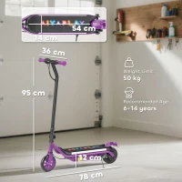 AIYAPLAY Electric Scooter for Kids Aged 6-14 Years, with Colourful Lights, Purple(m-3)