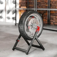 HOMCOM Équilibreuse manuelle de roues de moto aluminium acier équilibrage des dommages de roues pliable 40x39,5x40,5cm noir(m-10)