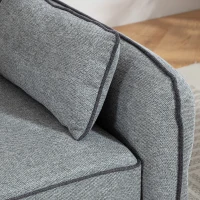 HOMCOM Canapé 2 places, canapé de salon en velours égyptien, 2 oreillers inclus, poche latérale, 136 x 81 x 90 cm, gris(m-9)